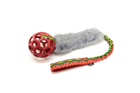 „WILD” RUMLA amortizuojantis žaislas su kailiuku ir JW Hol-ee roller kamuoliuku ir paminkštinta rankena